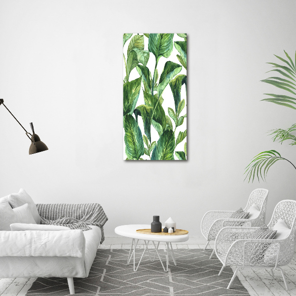 Quadro su tela canvas verticale Foglie tropicali