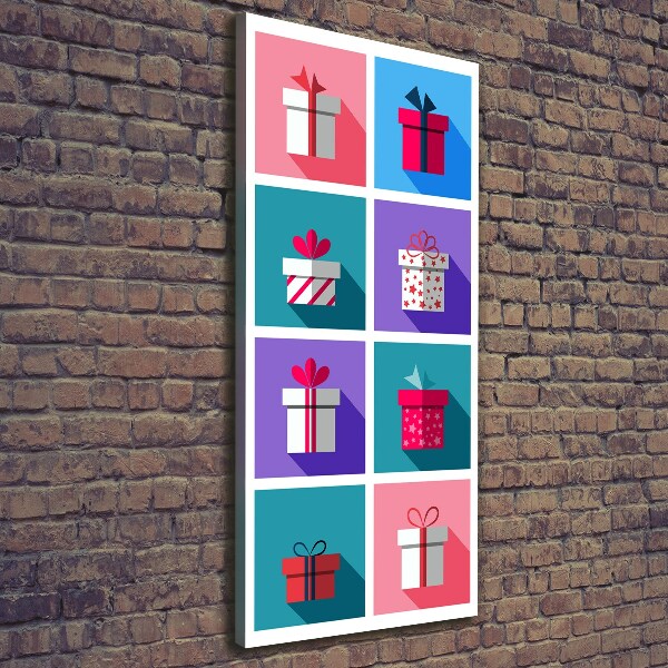 Quadro su tela canvas verticale Presenta