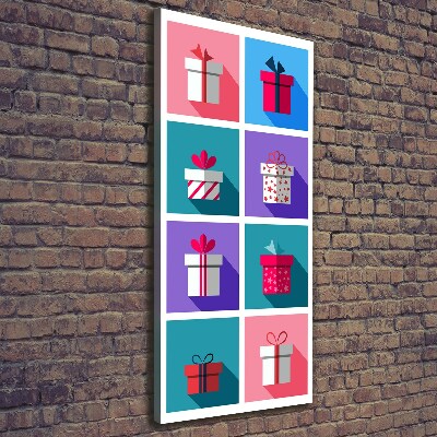 Quadro su tela canvas verticale Presenta