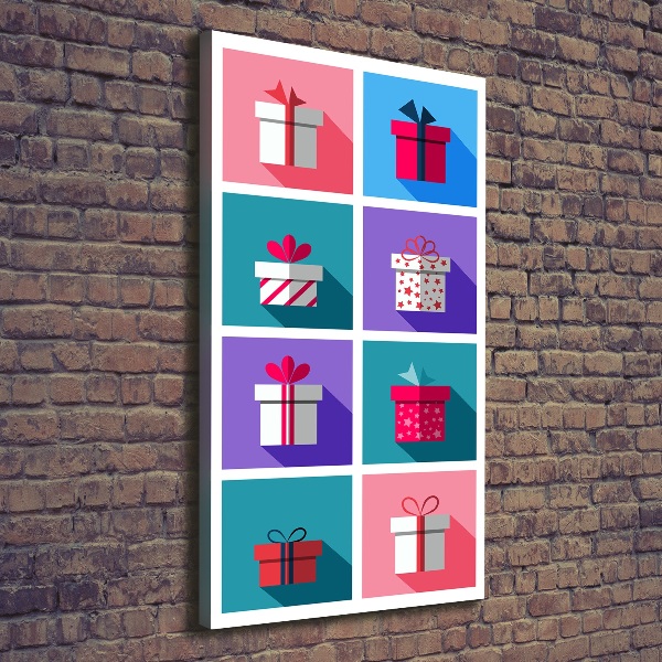 Quadro su tela canvas verticale Presenta