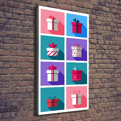 Quadro su tela canvas verticale Presenta