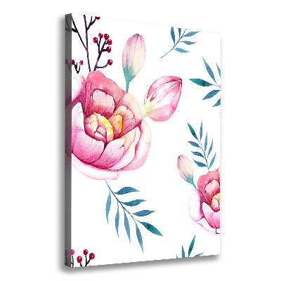 Stampa quadro su tela verticale Peonie