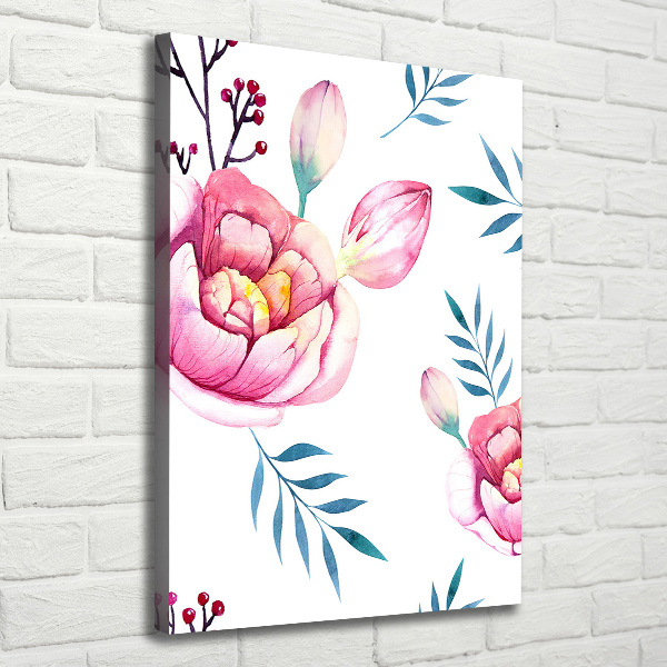 Stampa quadro su tela verticale Peonie