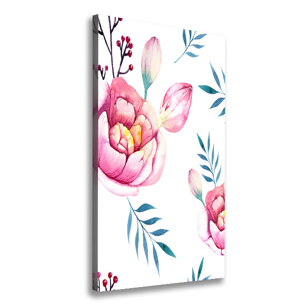Stampa quadro su tela verticale Peonie