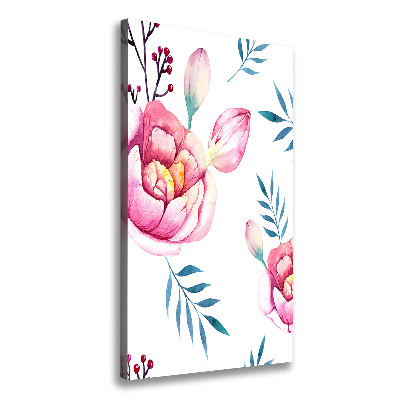 Stampa quadro su tela verticale Peonie
