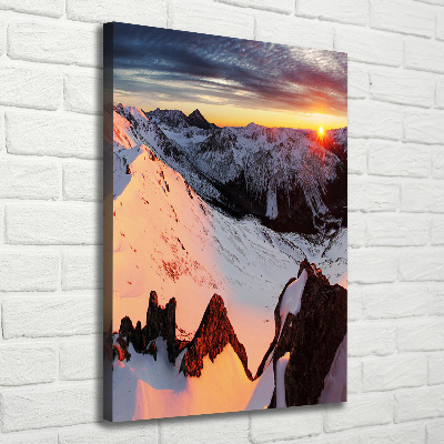 Quadro foto su tela verticale Montagne in inverno