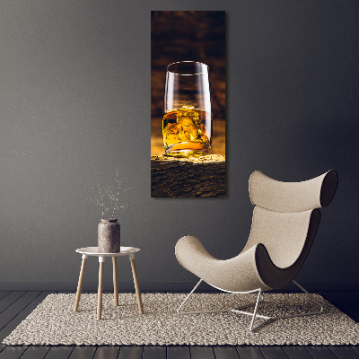 Quadro su tela canvas verticale Bourbon in un bicchiere