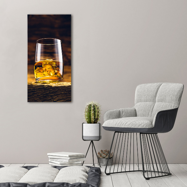 Quadro su tela canvas verticale Bourbon in un bicchiere