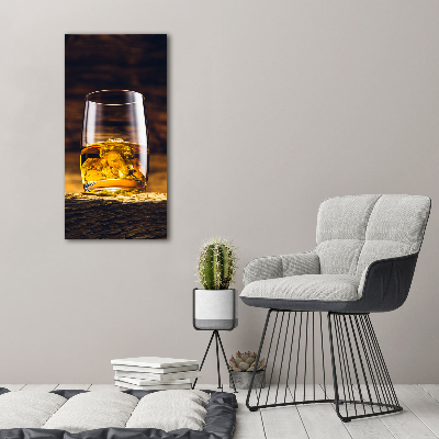 Quadro su tela canvas verticale Bourbon in un bicchiere