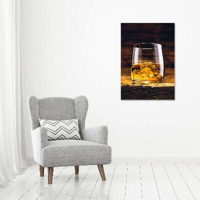 Quadro su tela canvas verticale Bourbon in un bicchiere