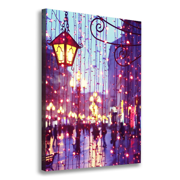 Quadro foto su tela verticale Luci in città