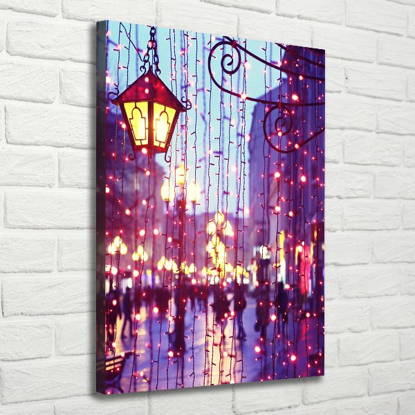 Quadro foto su tela verticale Luci in città