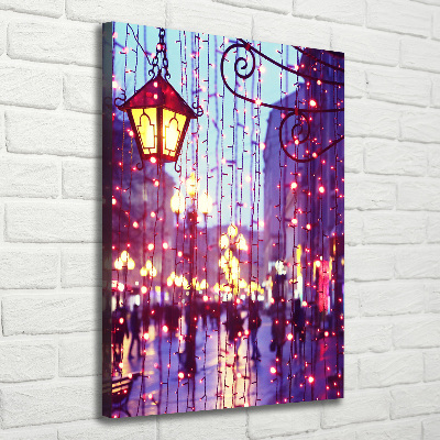 Quadro foto su tela verticale Luci in città