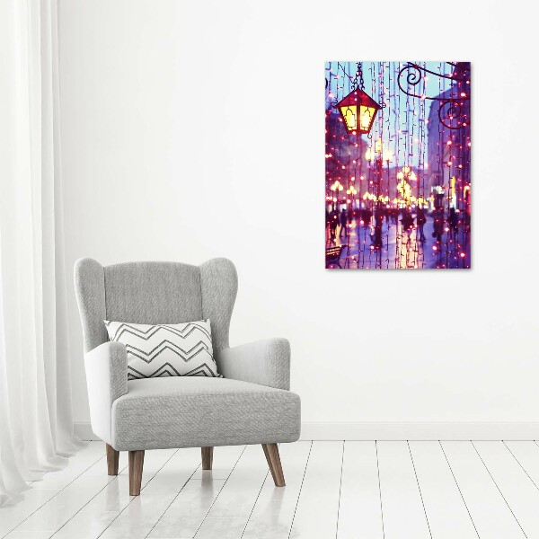 Quadro foto su tela verticale Luci in città