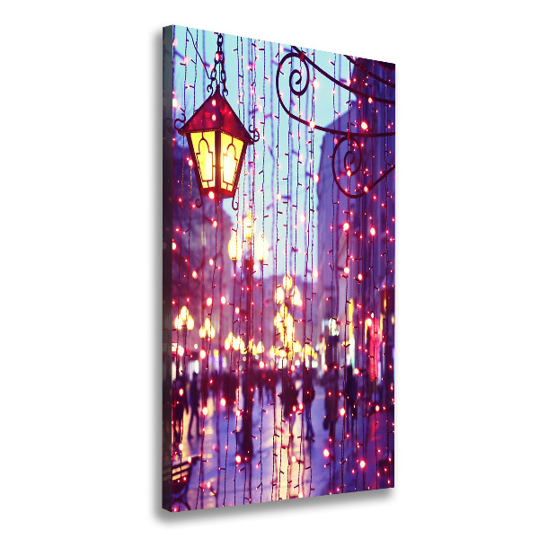 Quadro foto su tela verticale Luci in città