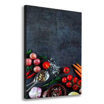 Stampa quadro su tela verticale Verdure e spezie