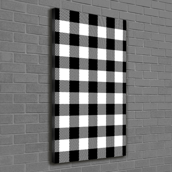 Quadro su tela canvas verticale A scacchi bianchi e neri