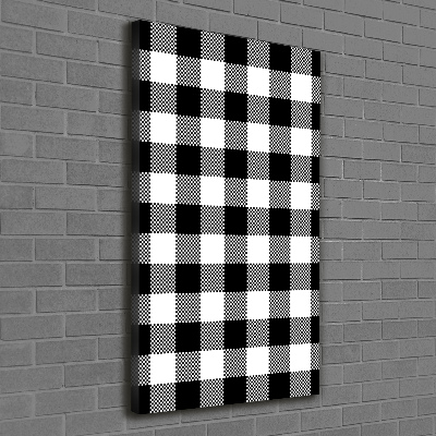 Quadro su tela canvas verticale A scacchi bianchi e neri