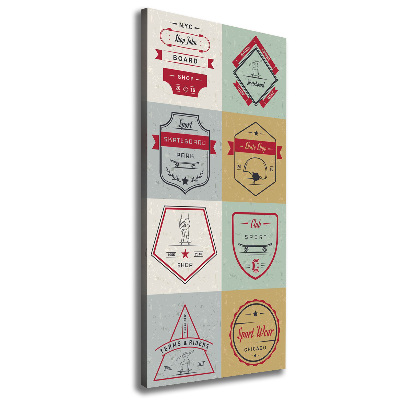 Quadro su tela canvas verticale Segnali per skateboard