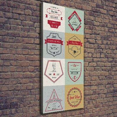 Quadro su tela canvas verticale Segnali per skateboard