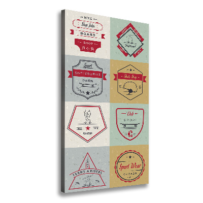 Quadro su tela canvas verticale Segnali per skateboard
