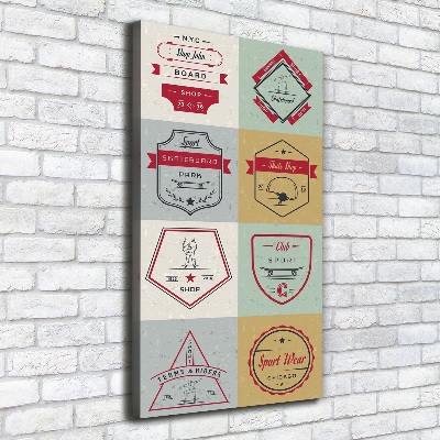 Quadro su tela canvas verticale Segnali per skateboard