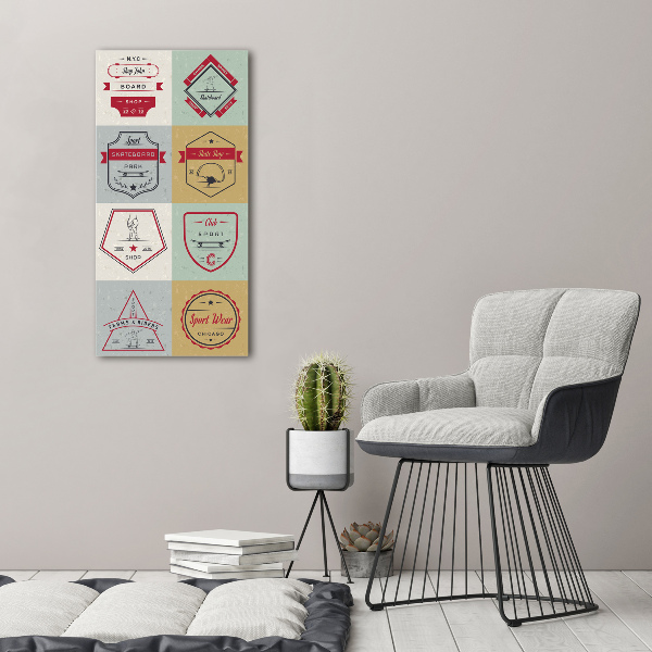 Quadro su tela canvas verticale Segnali per skateboard