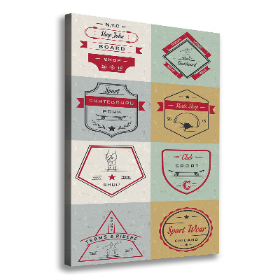 Quadro su tela canvas verticale Segnali per skateboard