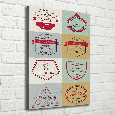 Quadro su tela canvas verticale Segnali per skateboard