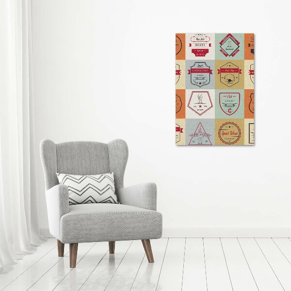 Quadro su tela canvas verticale Segnali per skateboard