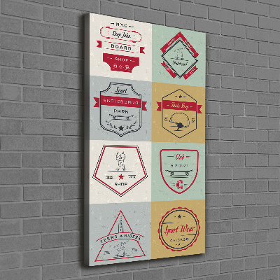 Quadro su tela canvas verticale Segnali per skateboard