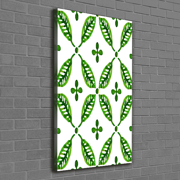 Quadro su tela canvas verticale Foglie verdi