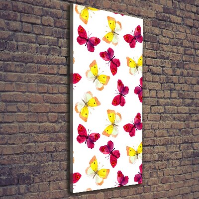 Stampa quadro su tela verticale Farfalle colorate