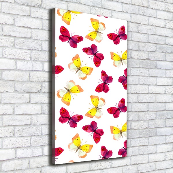 Stampa quadro su tela verticale Farfalle colorate