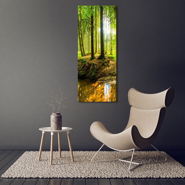 Quadro su tela canvas verticale Un ruscello nella foresta