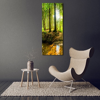 Quadro su tela canvas verticale Un ruscello nella foresta