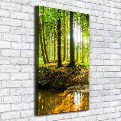 Quadro su tela canvas verticale Un ruscello nella foresta
