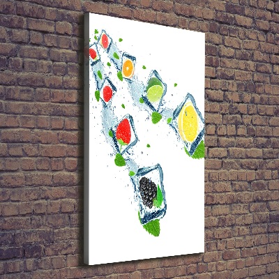 Quadro su tela canvas verticale Frutta e ghiaccio