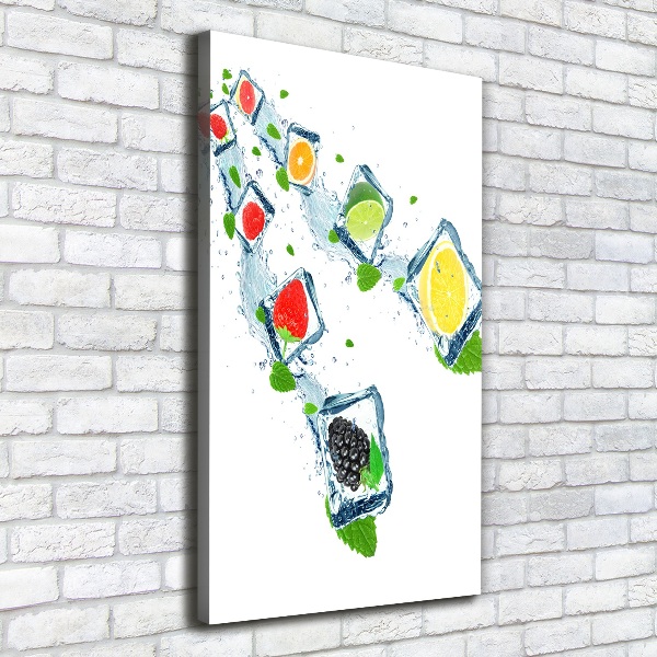 Quadro su tela canvas verticale Frutta e ghiaccio