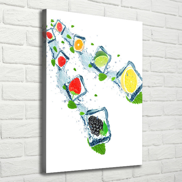 Quadro su tela canvas verticale Frutta e ghiaccio