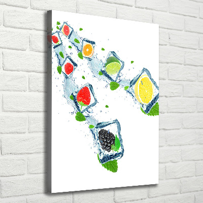 Quadro su tela canvas verticale Frutta e ghiaccio