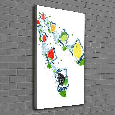 Quadro su tela canvas verticale Frutta e ghiaccio