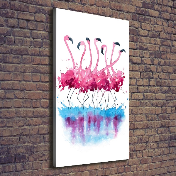 Quadro su tela canvas verticale Fenicotteri