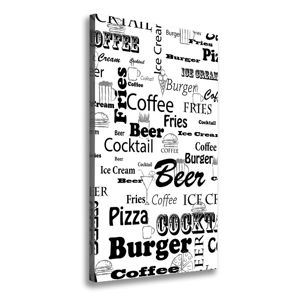 Stampa quadro su tela verticale Menù del ristorante