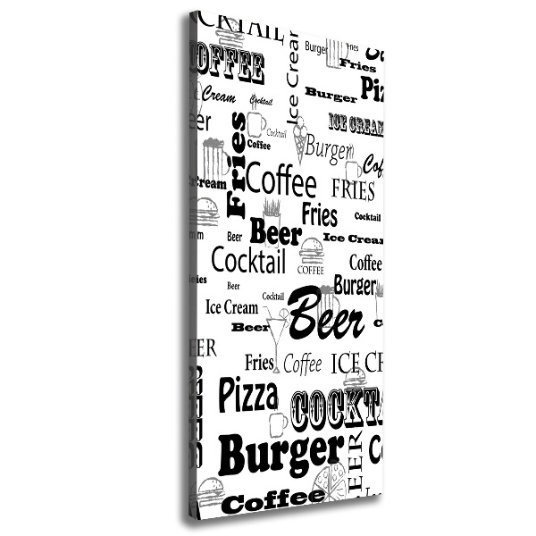 Stampa quadro su tela verticale Menù del ristorante