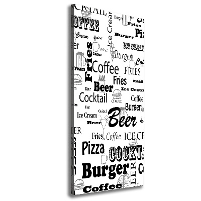 Stampa quadro su tela verticale Menù del ristorante