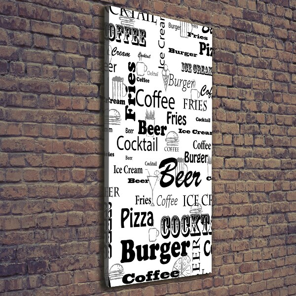 Stampa quadro su tela verticale Menù del ristorante