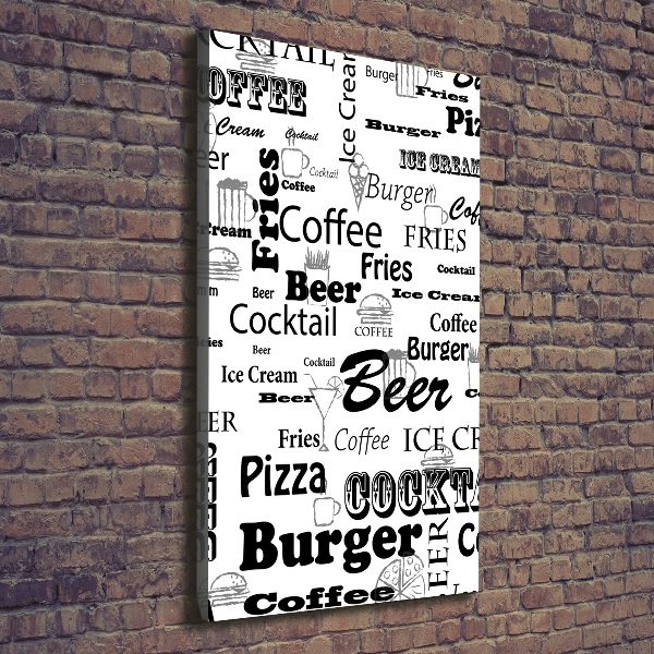 Stampa quadro su tela verticale Menù del ristorante