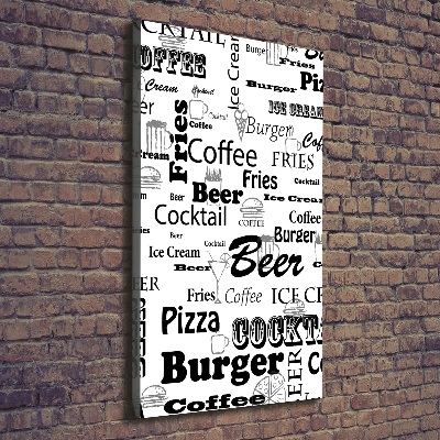 Stampa quadro su tela verticale Menù del ristorante