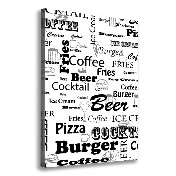 Stampa quadro su tela verticale Menù del ristorante